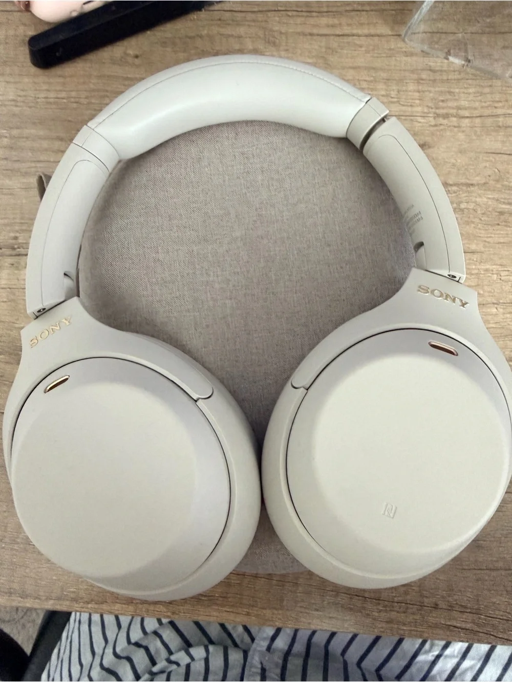 Sony WH-1000XM4 Wireless Over-Ear Headphones - Cream with Gold Logo
